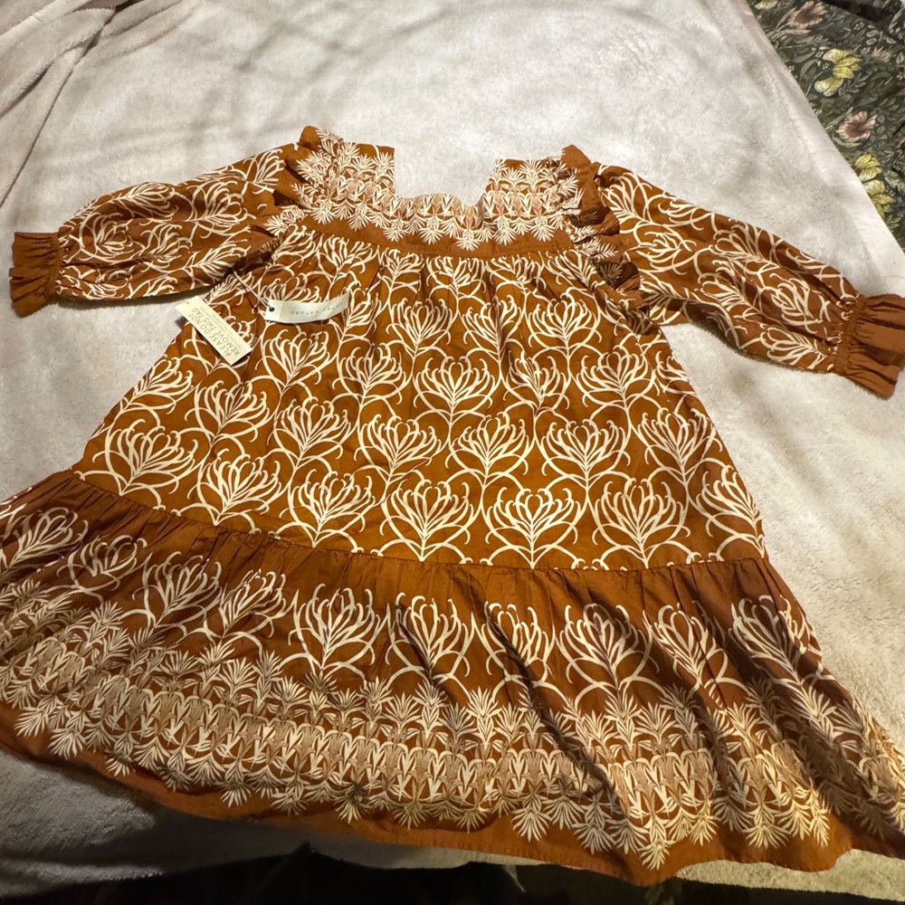HAPPY NATURE Bohemian Floral Embroidered Dress